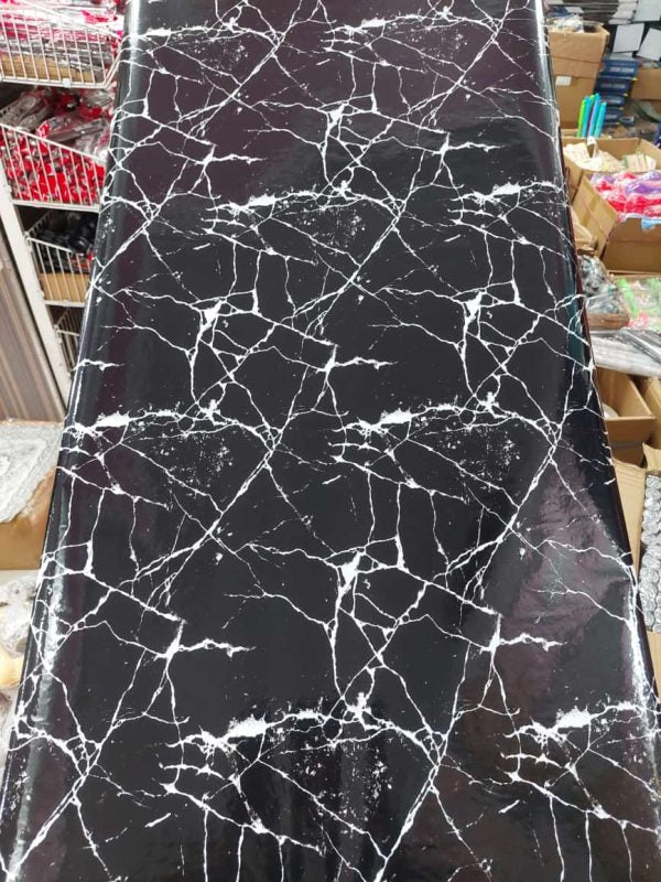 Self Adhesive Black Marble Sheet Sticker For Kitchen | Anti Oil And Heat Resistant Wallpaper (60*200)